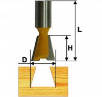 Фреза  пазовая "ласточкин хвост" d 25.4 х 22, 14гр, хв.12 мм