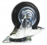 Колесо промышленное поворотное c тормозом, черная резина, SCb42, до 70кг