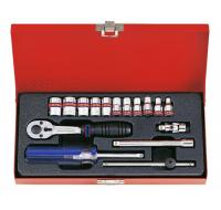 Набор торцевых головок с принадлежностями 1/4", шестигранные, 5/32"-1/2", 16 пр.