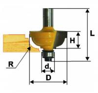 Фреза кромочная калевочная d 25.4 х 13, r4.8, хв.8 мм