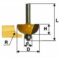 Фреза кромочная калевочная d 28.6 х 13, r7.9, хв.8 мм