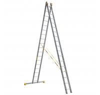 Лестница алюм. 2-хсекционная универс. профес. 18 ступеней