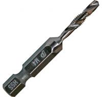 Сверло метчик ПРАКТИКА  М4 шаг 0,7, длина 52 мм, хвостовик HEX 1/4', блистер